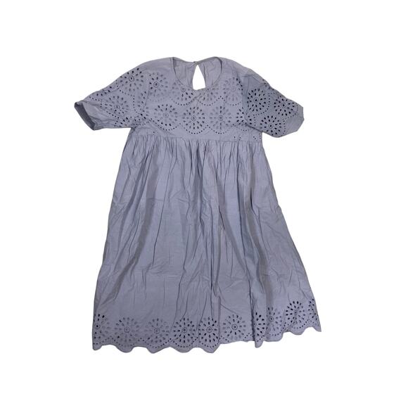 ZARA Lilac Eyelet Cotton Dress XS | Feminine Tunic Romantic Cottagecore - Picture 1 of 5